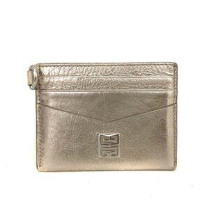 GIVENCHY 4G Logo Leather Card Case Gold/3BK0509
